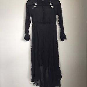 Sheer witch goth punk see through chiffon dress